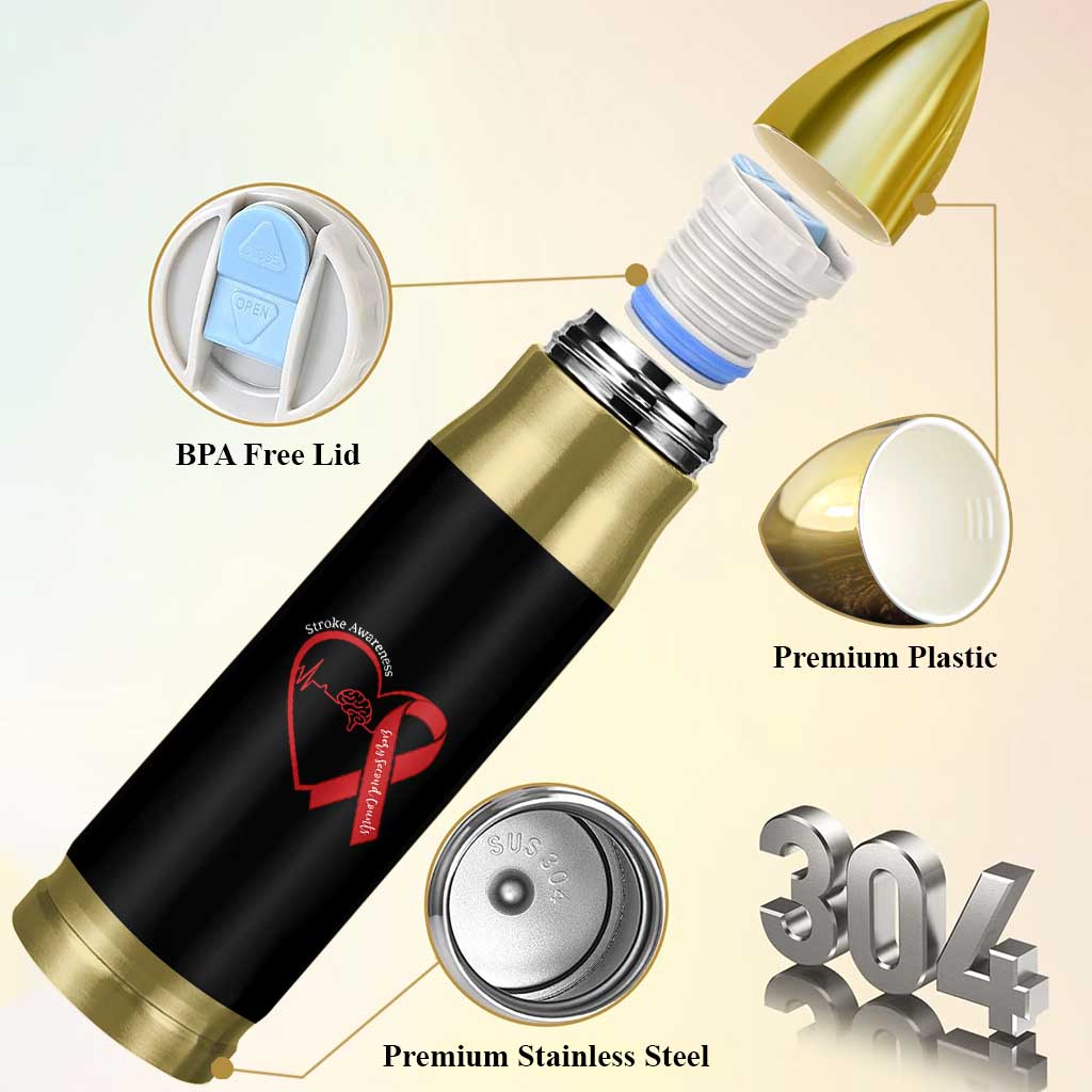 Stroke Awareness Bullet Tumbler Stroke Survivor Warrior Brain Attack