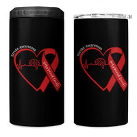 Stroke Awareness 4 in 1 Can Cooler Tumbler Stroke Survivor Warrior Brain Attack