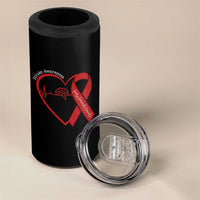 Stroke Awareness 4 in 1 Can Cooler Tumbler Stroke Survivor Warrior Brain Attack