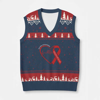 Stroke Awareness V-Neck Knit Sweater Vest Stroke Survivor Warrior Brain Attack