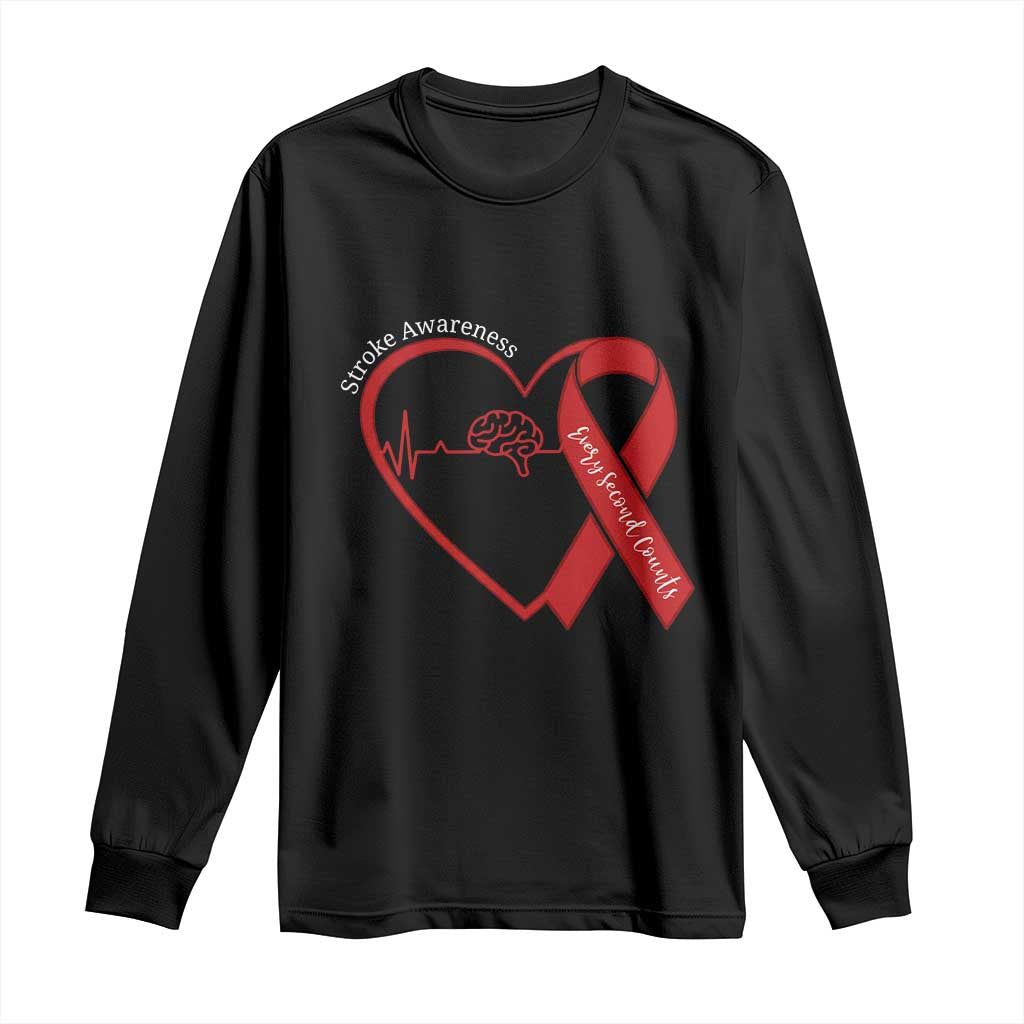 Stroke Awareness Long Sleeve Shirt Stroke Survivor Warrior Brain Attack
