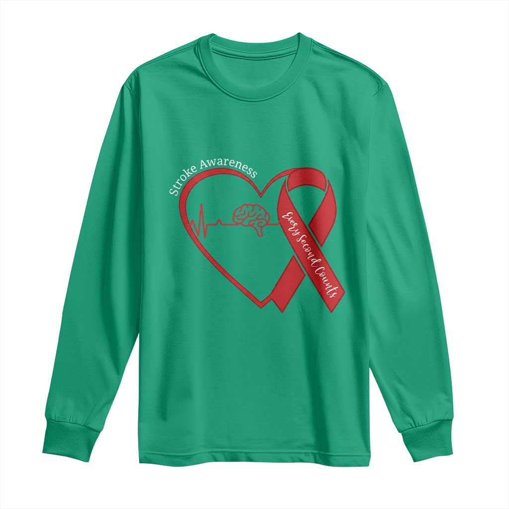 Stroke Awareness Long Sleeve Shirt Stroke Survivor Warrior Brain Attack