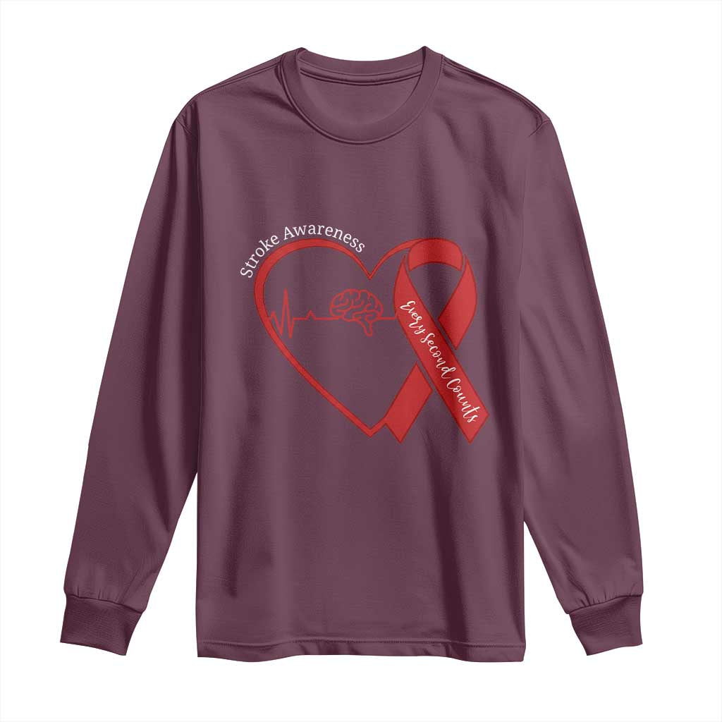 Stroke Awareness Long Sleeve Shirt Stroke Survivor Warrior Brain Attack