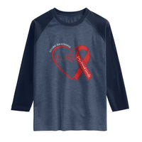 Stroke Awareness Raglan Shirt Stroke Survivor Warrior Brain Attack