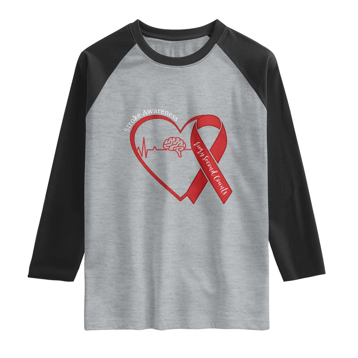 Stroke Awareness Raglan Shirt Stroke Survivor Warrior Brain Attack