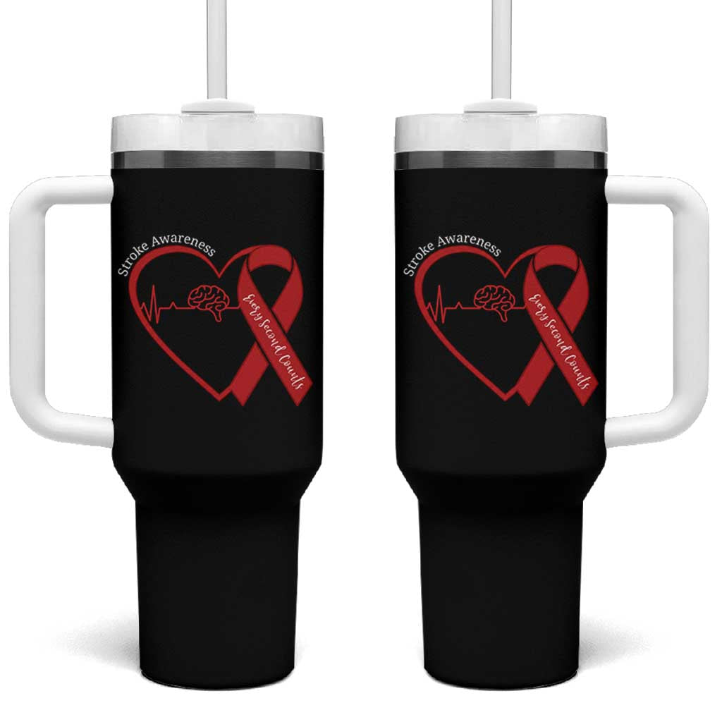 Stroke Awareness Tumbler With Handle Stroke Survivor Warrior Brain Attack