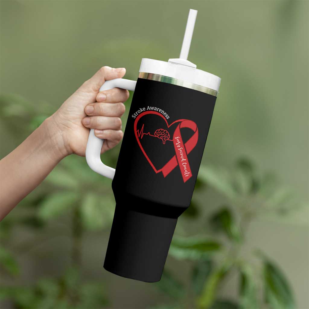 Stroke Awareness Tumbler With Handle Stroke Survivor Warrior Brain Attack
