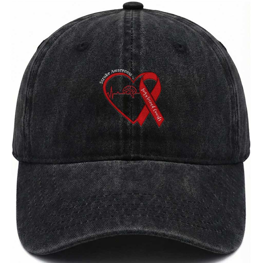 Stroke Awareness Washed Cotton Baseball Cap Stroke Survivor Warrior Brain Attack
