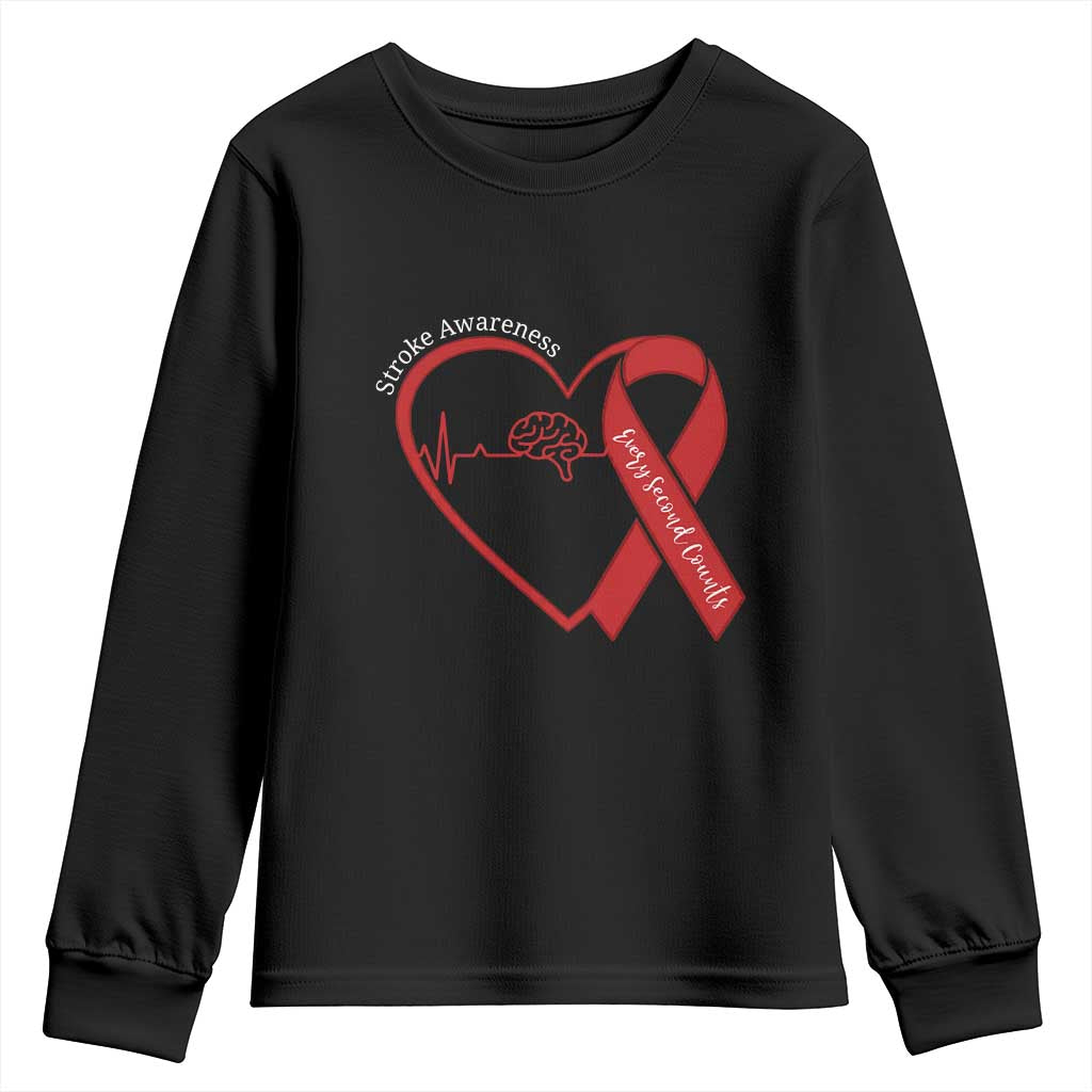 Stroke Awareness Youth Sweatshirt Stroke Survivor Warrior Brain Attack