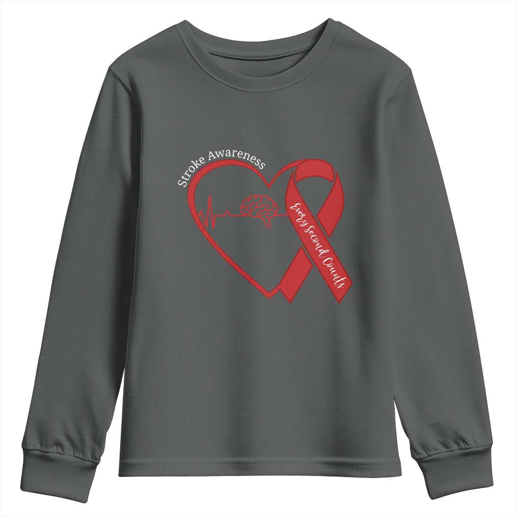 Stroke Awareness Youth Sweatshirt Stroke Survivor Warrior Brain Attack