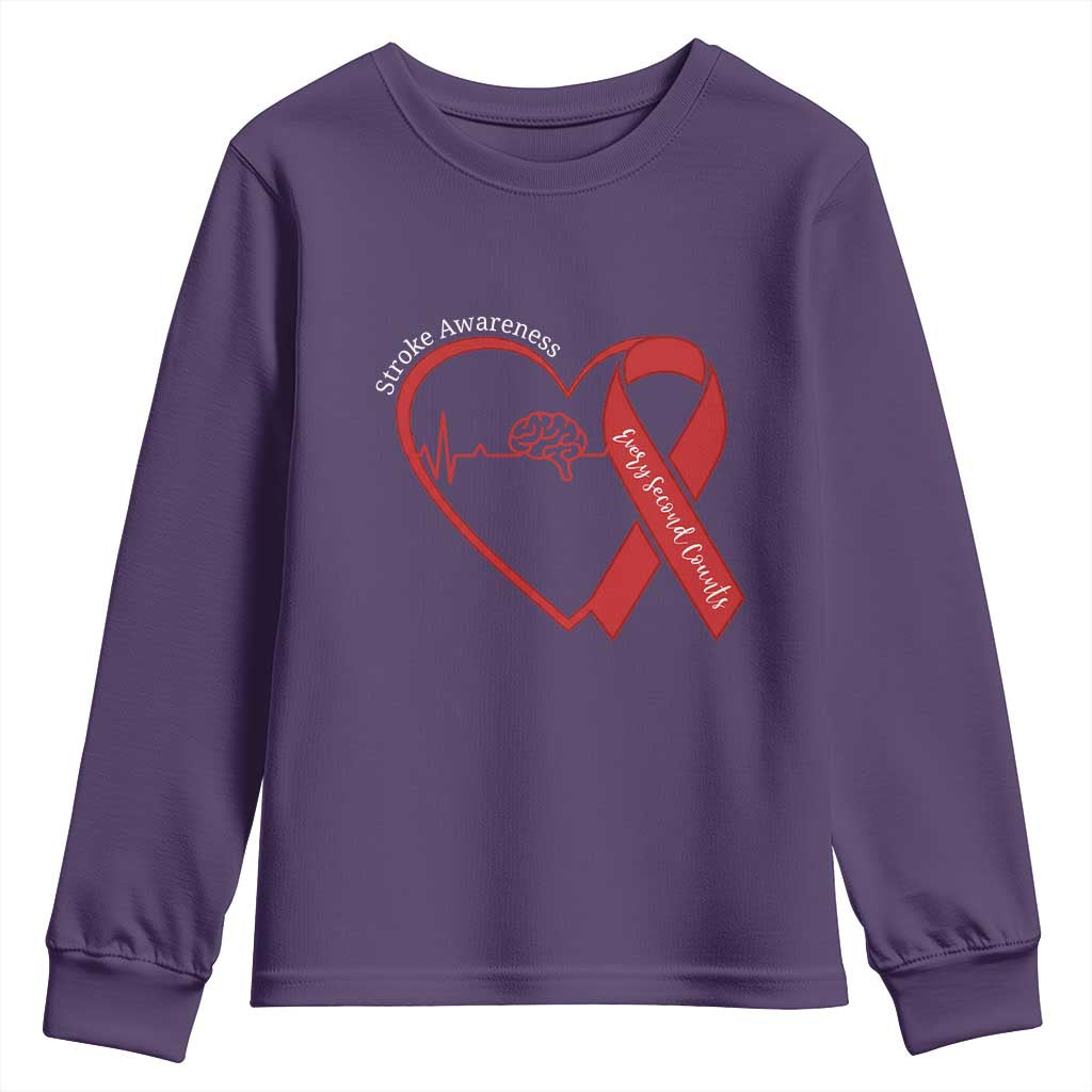Stroke Awareness Youth Sweatshirt Stroke Survivor Warrior Brain Attack