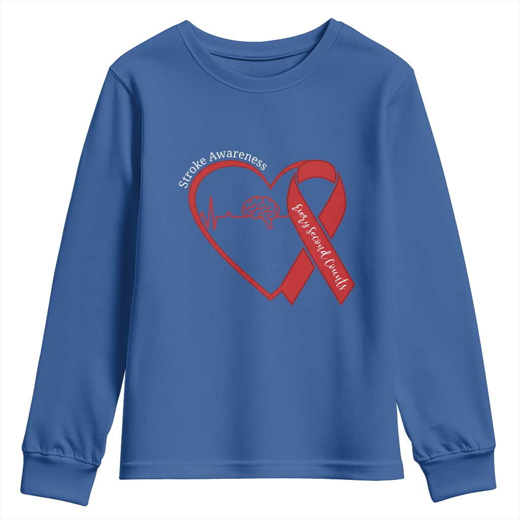 Stroke Awareness Youth Sweatshirt Stroke Survivor Warrior Brain Attack