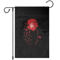 Sunflower Stroke Awareness Red Ribbon Garden Flag