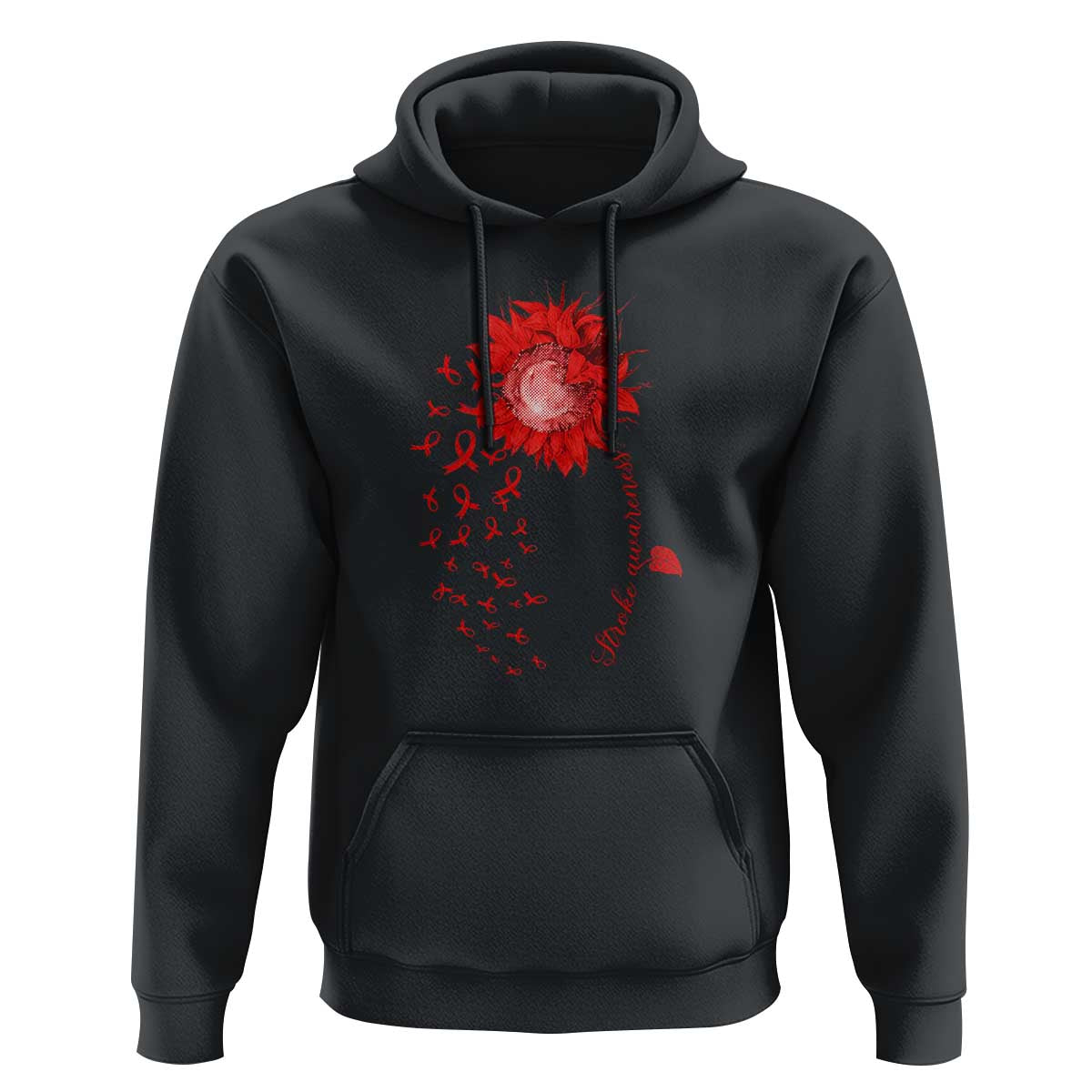 Sunflower Stroke Awareness Red Ribbon Hoodie