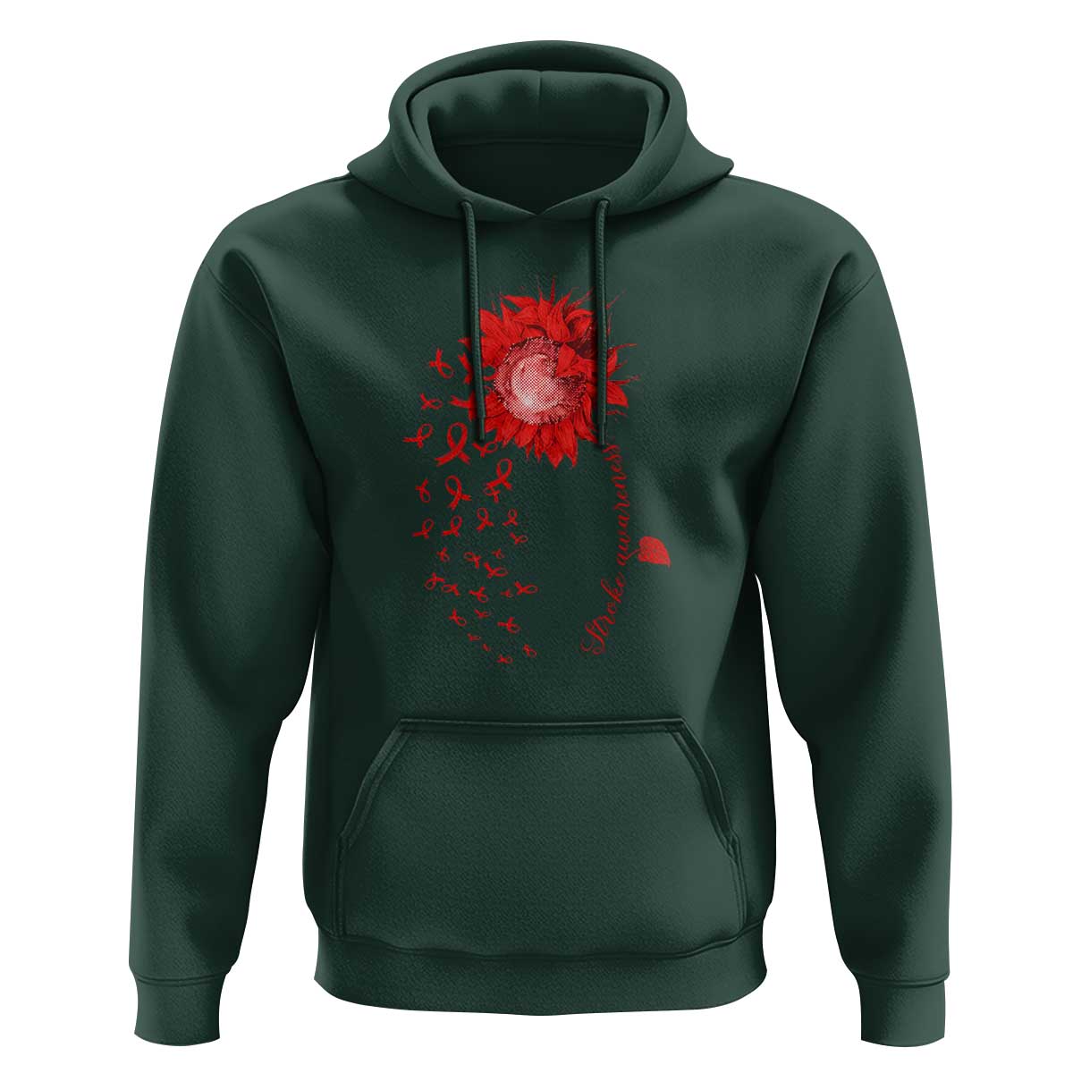 Sunflower Stroke Awareness Red Ribbon Hoodie