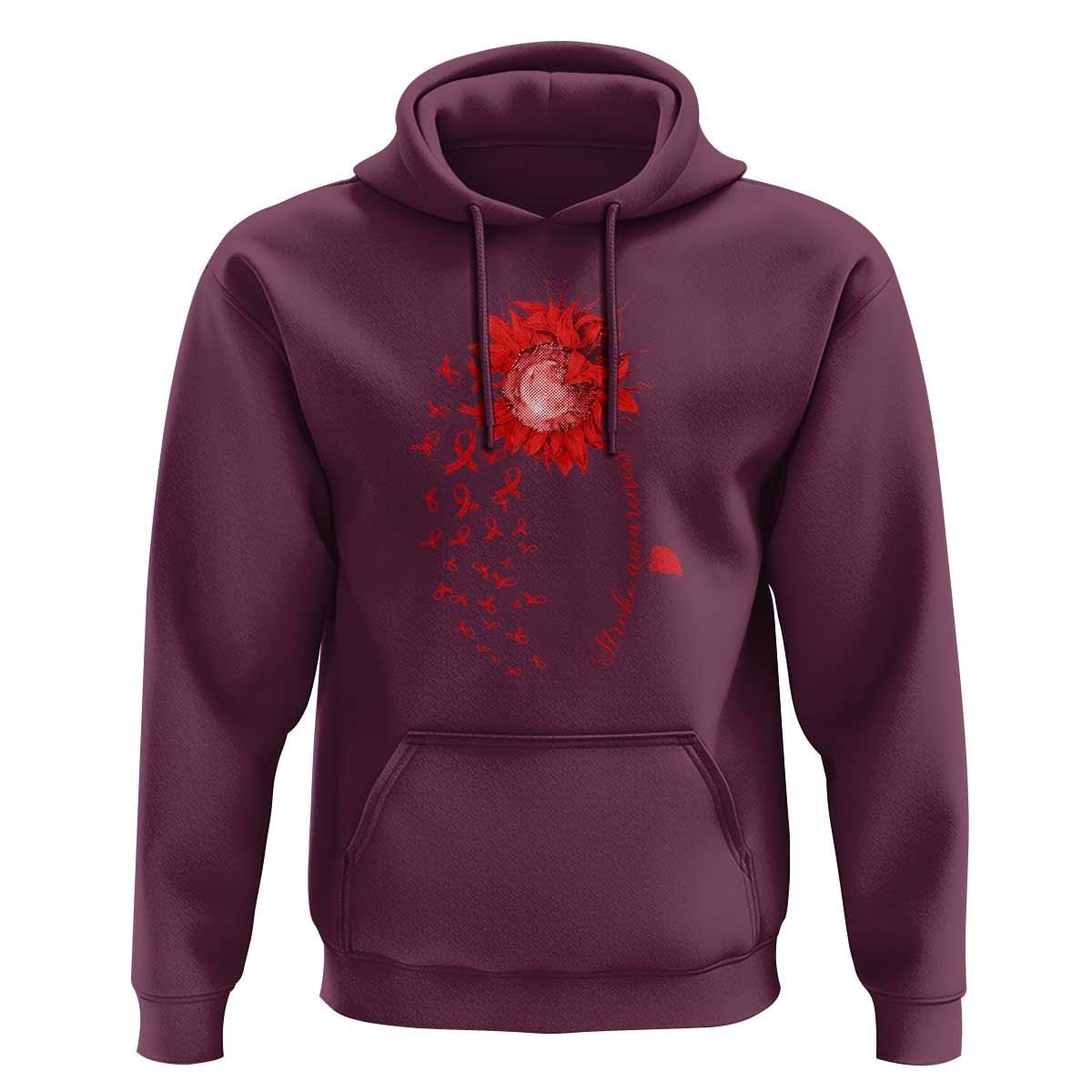 Sunflower Stroke Awareness Red Ribbon Hoodie