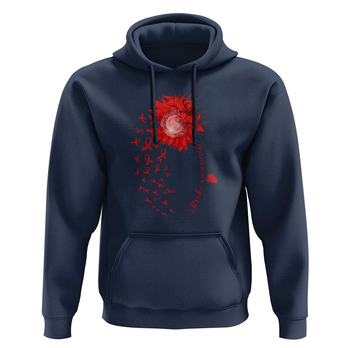 Sunflower Stroke Awareness Red Ribbon Hoodie