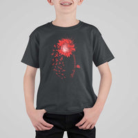 Sunflower Stroke Awareness Red Ribbon T Shirt For Kid