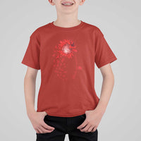 Sunflower Stroke Awareness Red Ribbon T Shirt For Kid