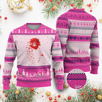 Sunflower Stroke Awareness Red Ribbon Ugly Christmas Sweater