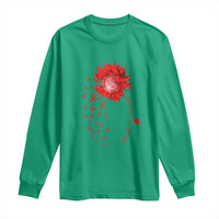 Sunflower Stroke Awareness Red Ribbon Long Sleeve Shirt