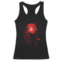 Sunflower Stroke Awareness Red Ribbon Racerback Tank Top