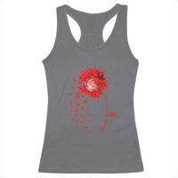 Sunflower Stroke Awareness Red Ribbon Racerback Tank Top