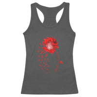 Sunflower Stroke Awareness Red Ribbon Racerback Tank Top