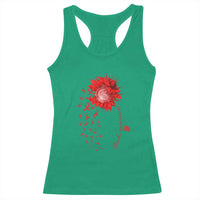 Sunflower Stroke Awareness Red Ribbon Racerback Tank Top