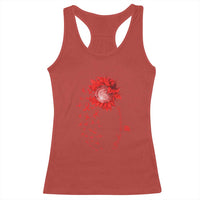 Sunflower Stroke Awareness Red Ribbon Racerback Tank Top