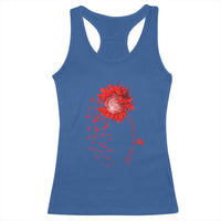 Sunflower Stroke Awareness Red Ribbon Racerback Tank Top