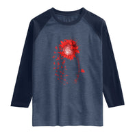 Sunflower Stroke Awareness Red Ribbon Raglan Shirt