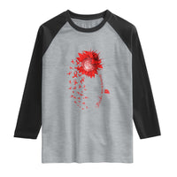 Sunflower Stroke Awareness Red Ribbon Raglan Shirt