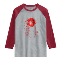 Sunflower Stroke Awareness Red Ribbon Raglan Shirt
