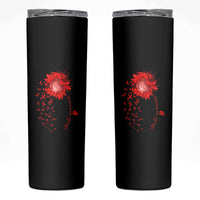 Sunflower Stroke Awareness Red Ribbon Skinny Tumbler