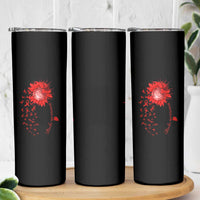 Sunflower Stroke Awareness Red Ribbon Skinny Tumbler