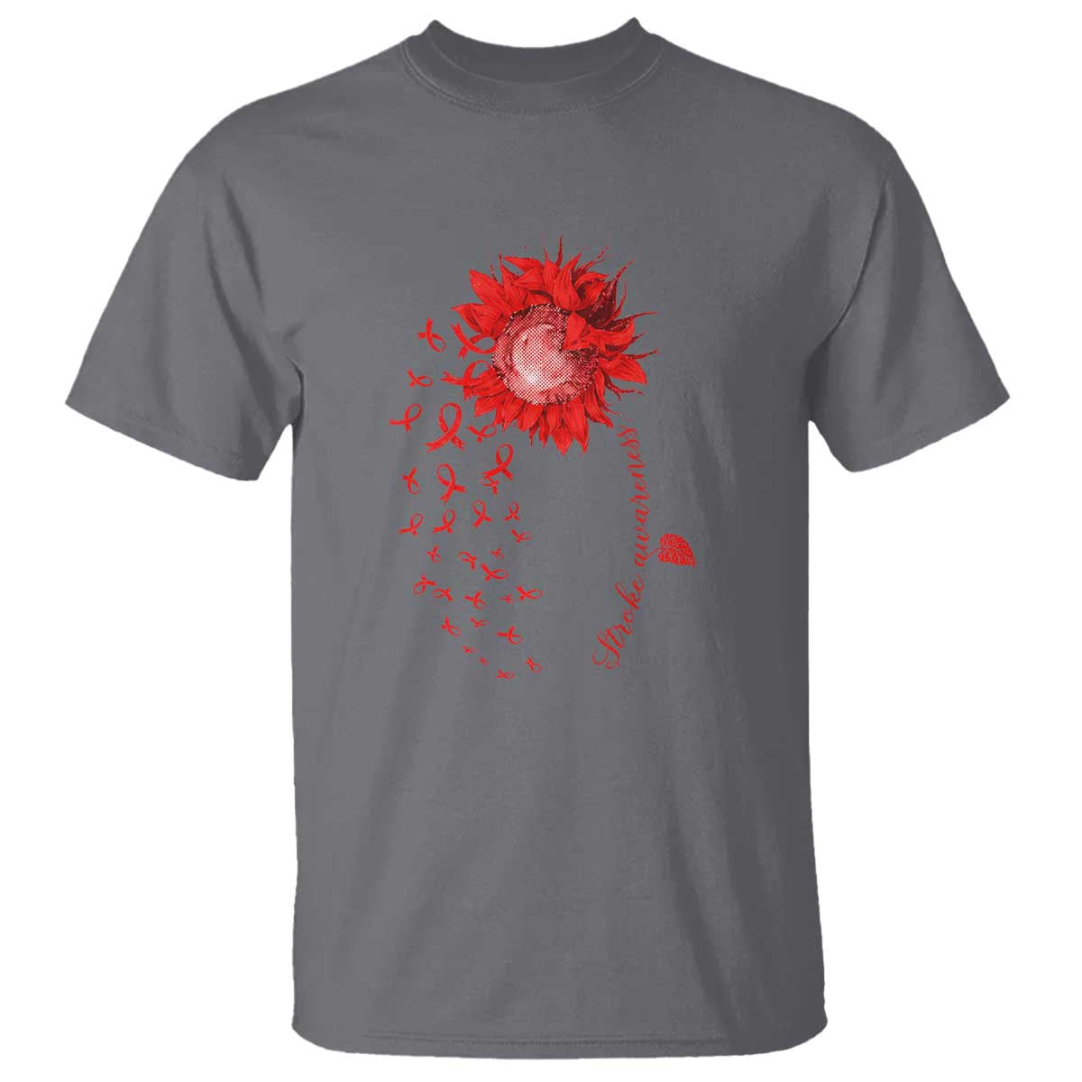 Sunflower Stroke Awareness Red Ribbon T Shirt
