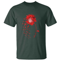 Sunflower Stroke Awareness Red Ribbon T Shirt