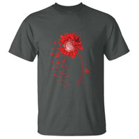 Sunflower Stroke Awareness Red Ribbon T Shirt