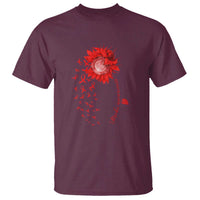 Sunflower Stroke Awareness Red Ribbon T Shirt