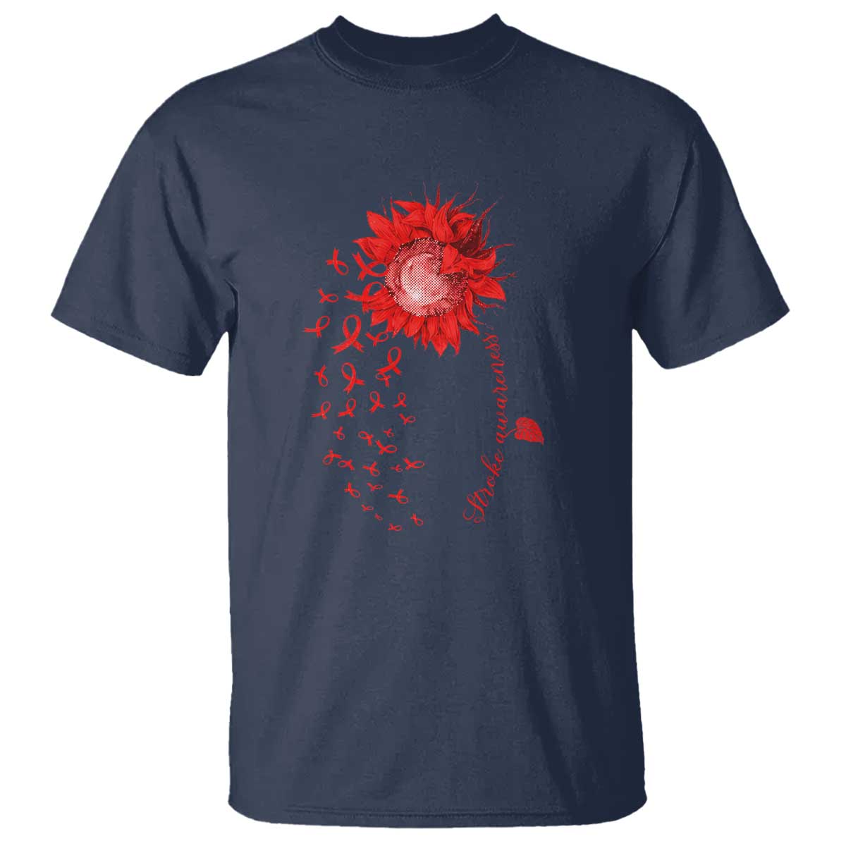 Sunflower Stroke Awareness Red Ribbon T Shirt