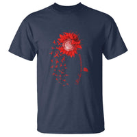 Sunflower Stroke Awareness Red Ribbon T Shirt