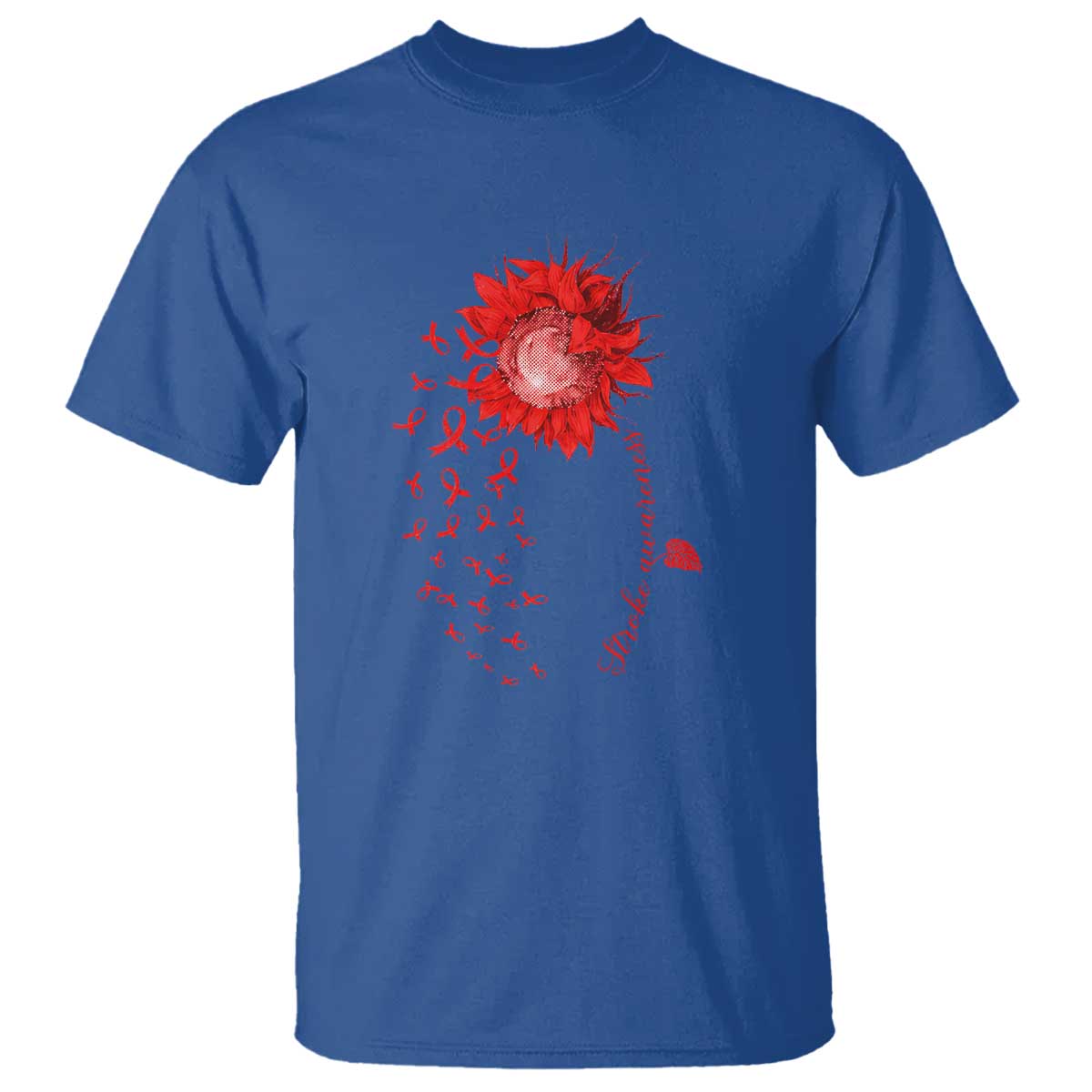 Sunflower Stroke Awareness Red Ribbon T Shirt