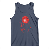 Sunflower Stroke Awareness Red Ribbon Tank Top