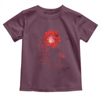 Sunflower Stroke Awareness Red Ribbon Toddler T Shirt