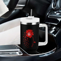 Sunflower Stroke Awareness Red Ribbon Tumbler With Handle