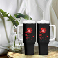 Sunflower Stroke Awareness Red Ribbon Tumbler With Handle