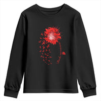 Sunflower Stroke Awareness Red Ribbon Youth Sweatshirt