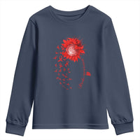 Sunflower Stroke Awareness Red Ribbon Youth Sweatshirt