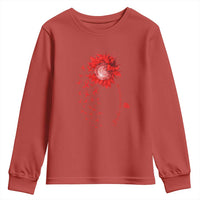 Sunflower Stroke Awareness Red Ribbon Youth Sweatshirt